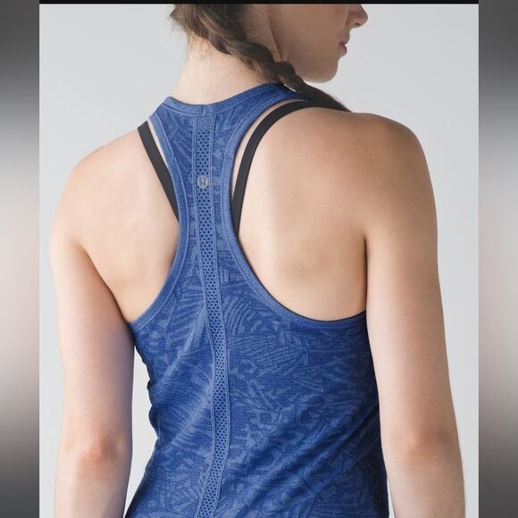 Lululemon Swiftly Tech Racerback Heathered Harbor Blue 6 - Picture 3 of 12